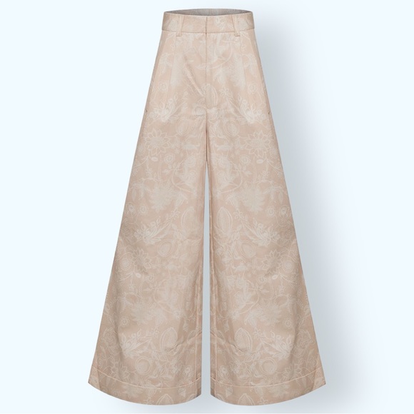 Magali Pascal x Anthropologie Georgina Floral Poplin High Waist Wide-Leg Cuffed - Picture 12 of 15